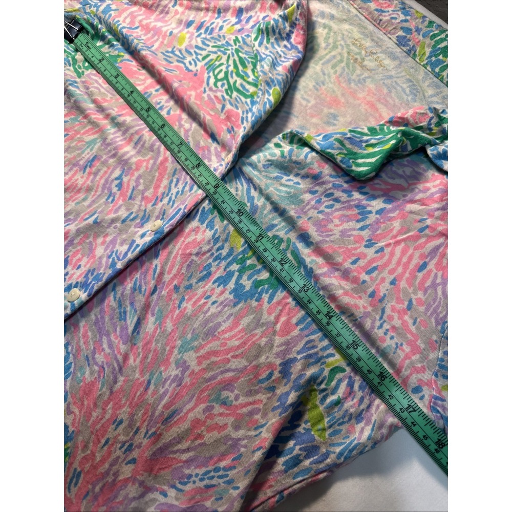 Lilly Pulitzer PJ Knit Button Up Pajama Top Multi Stargazer Pajamas Top Small - Picture 9 of 12